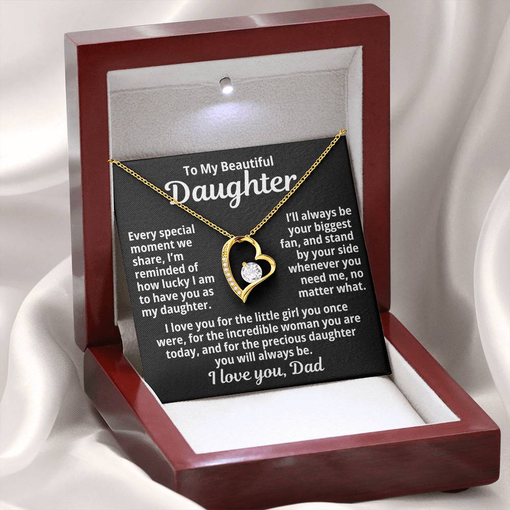 To My Daughter "Precious Daughter..." Zirconia Necklace