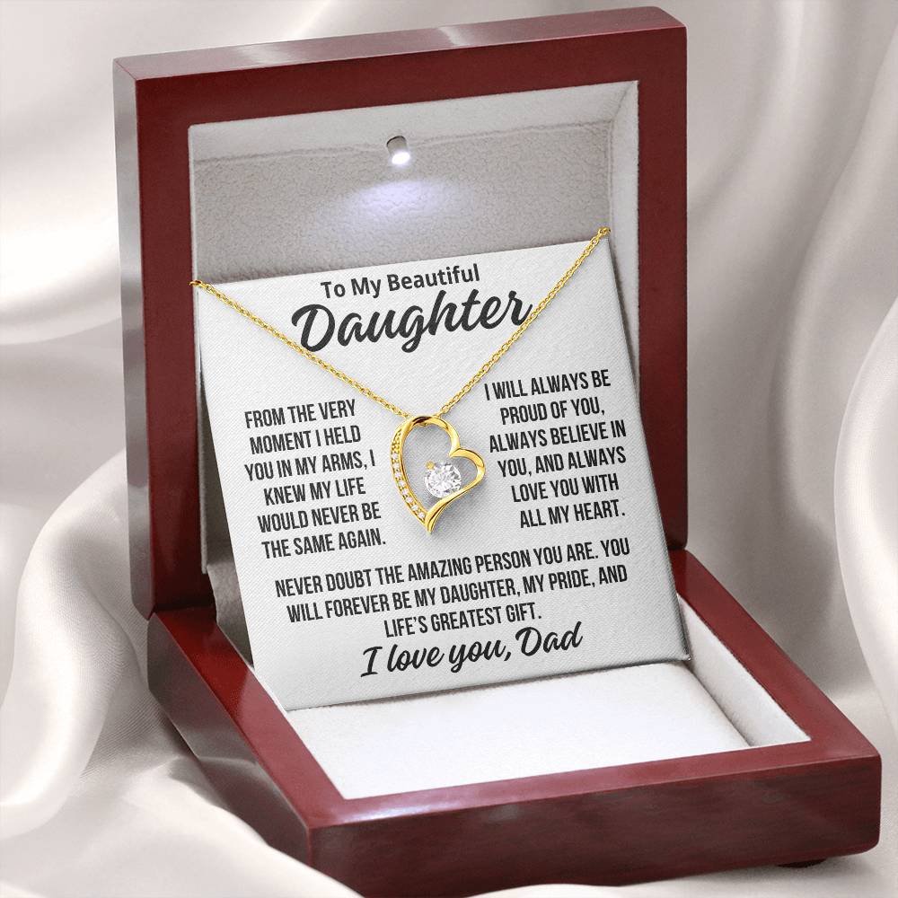To My Daughter From Dad "Life's Greatest Gift..." Zirconia Necklace
