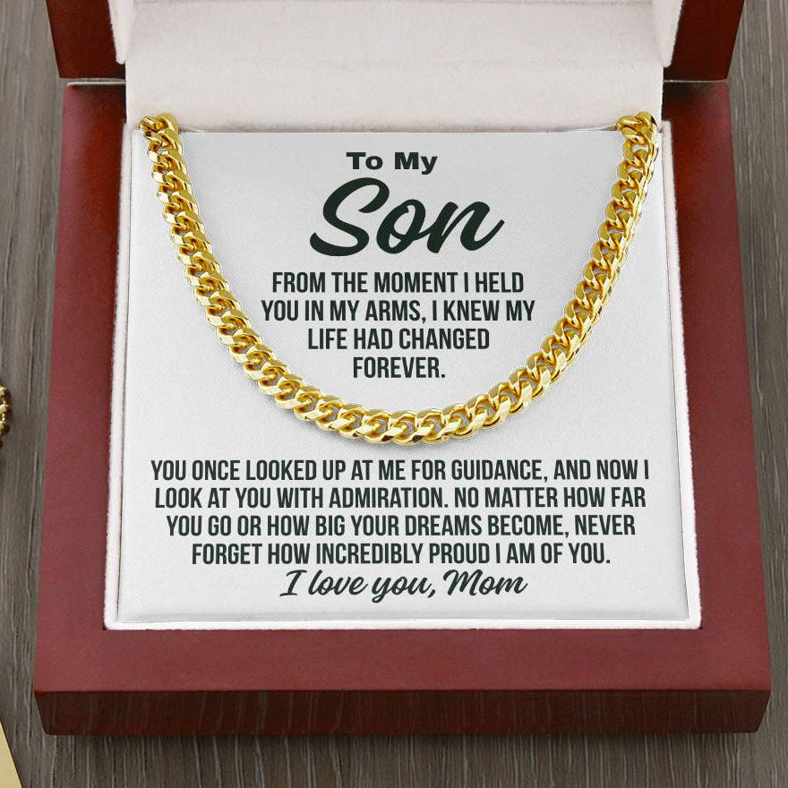 Gift To Son From Mom "Incredibly proud.." Cuban Chain