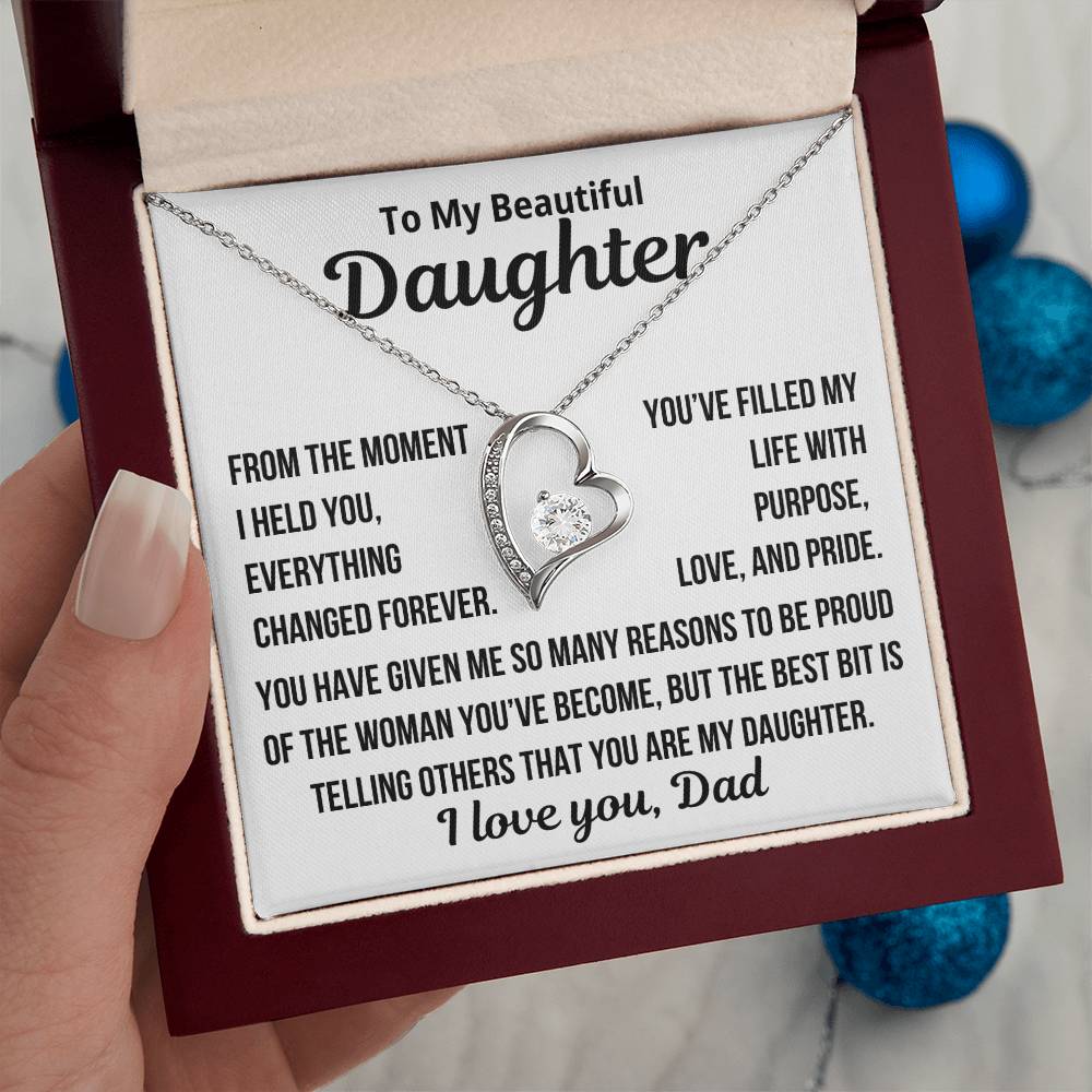 To my Daughter "Proud Of the Woman You Have Become..." Zirconia Necklace