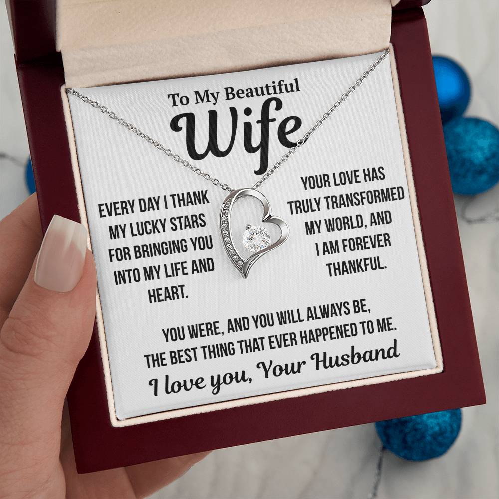 To My Wife "Best Thing That Ever Happened..." Zirconia Necklace