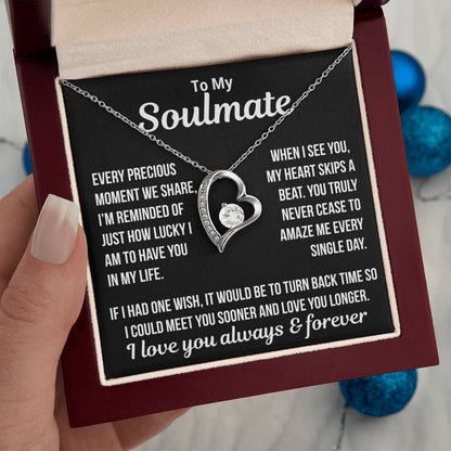 To My Soulmate  "Every Precious Moment..." Zirconia Necklace