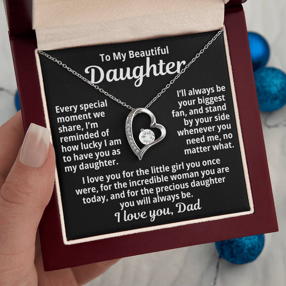 To My Daughter "Precious Daughter..." Zirconia Necklace