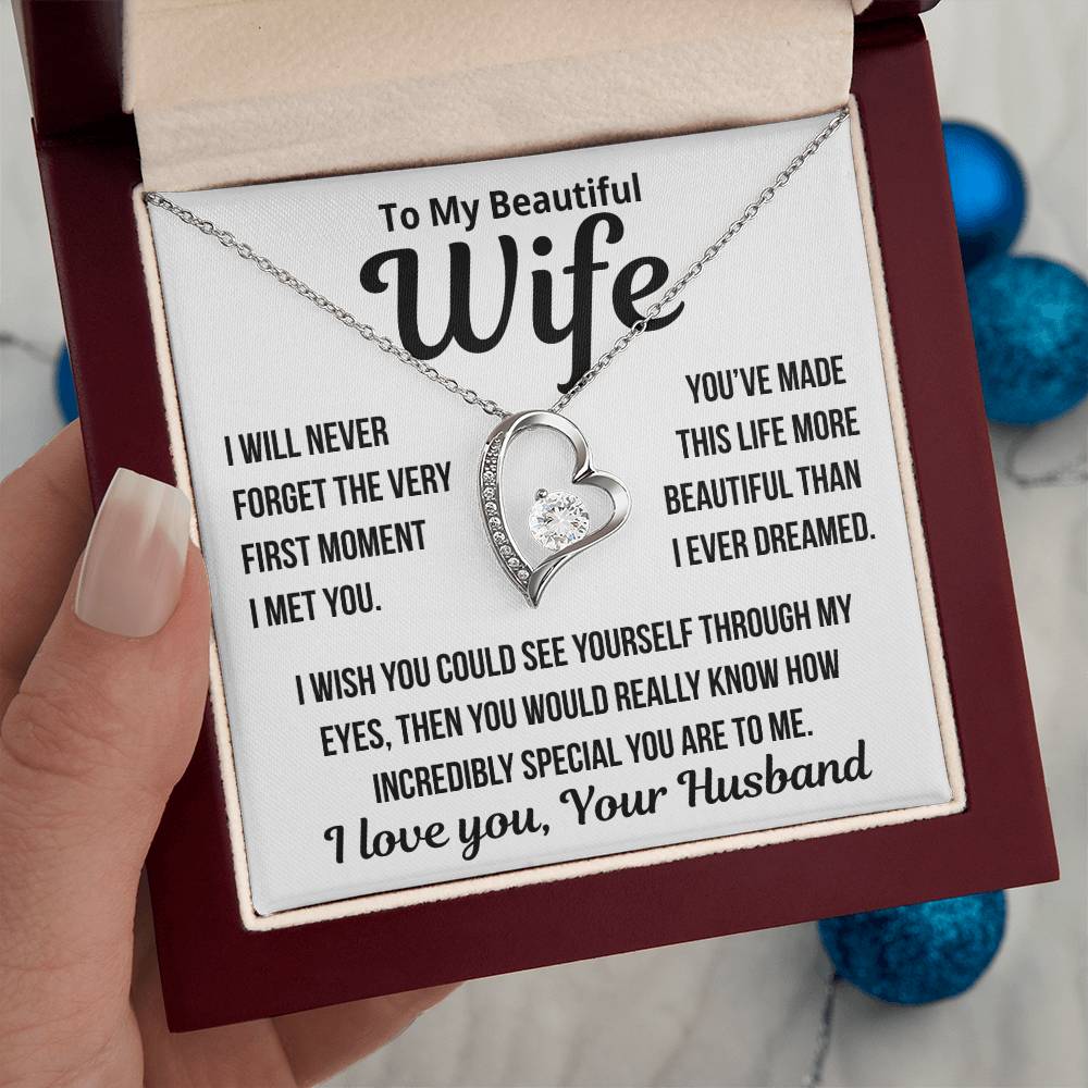 To My Wife" The Very First Moment... " Zirconia Necklace