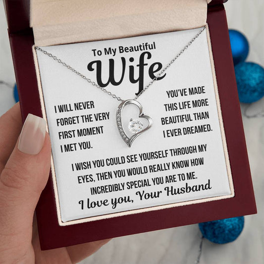 To My Wife" The Very First Moment... " Zirconia Necklace