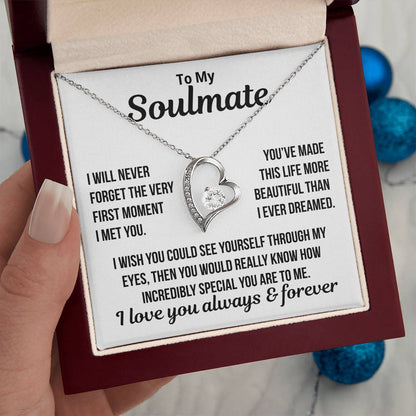 To My Soulmate  "The Very First Moment.." Zirconia Necklace