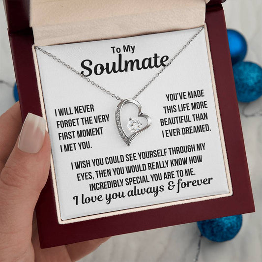 To My Soulmate  "The Very First Moment.." Zirconia Necklace