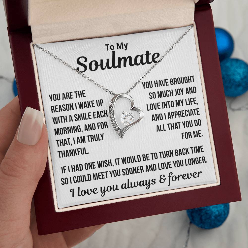 To My Soulmate  "Love of my life..." Zirconia Necklace