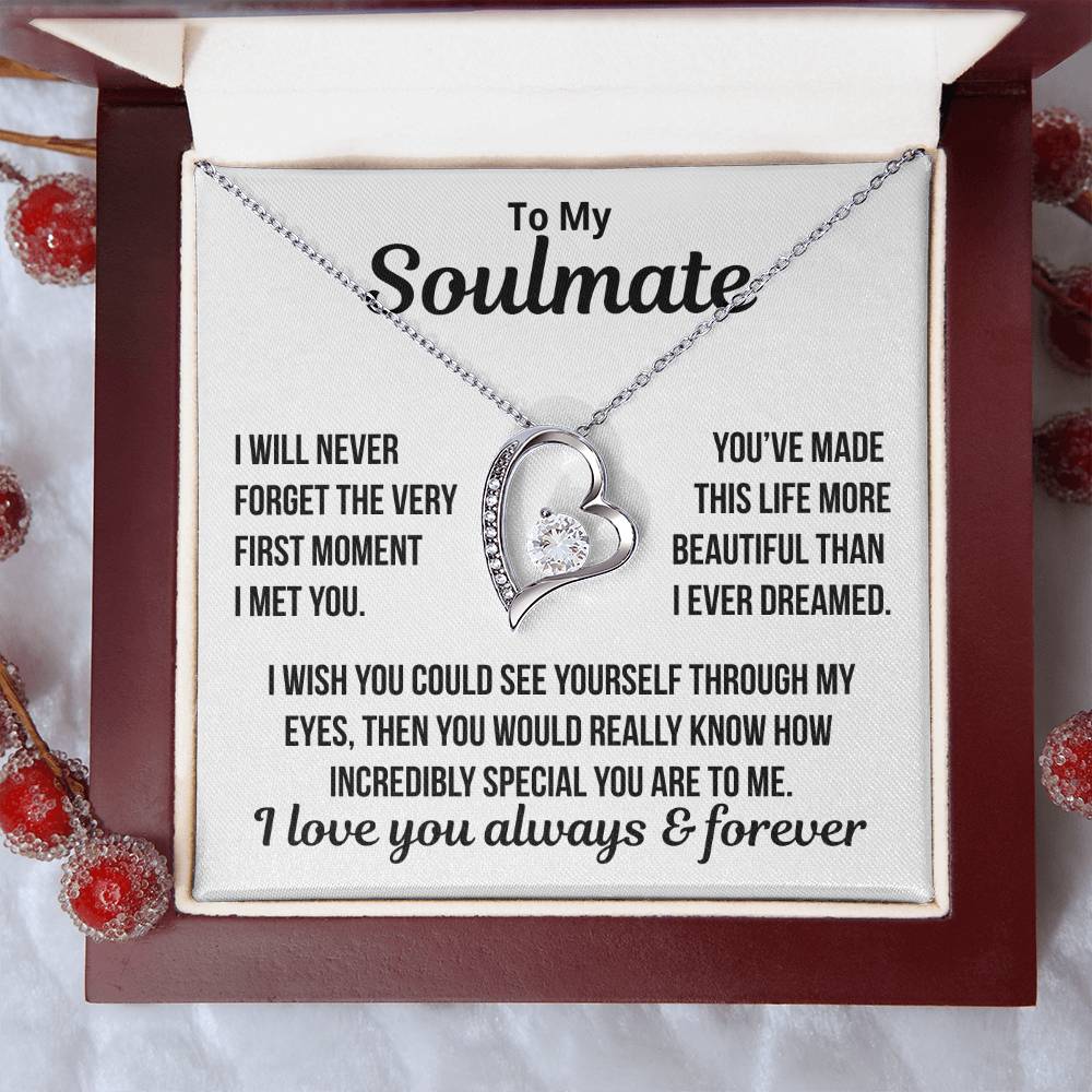 To My Soulmate  "The Very First Moment.." Zirconia Necklace
