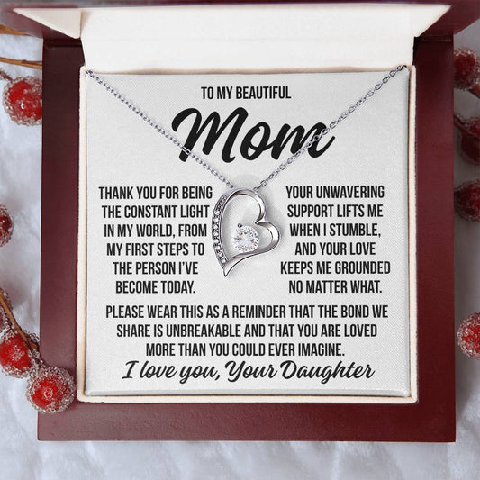 To My Mom "The Constant Light..." Zirconia Necklace