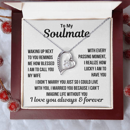 To My Soulmate  "Blessed To Call You My Wife..." Zirconia Necklace