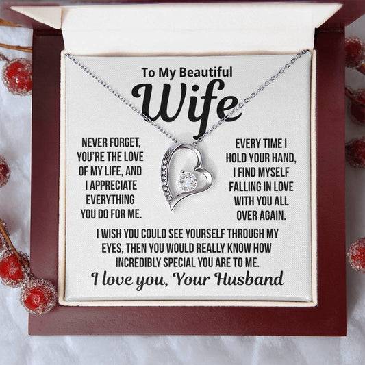 To My Wife" You’re the  love of my life.." Zirconia Necklace