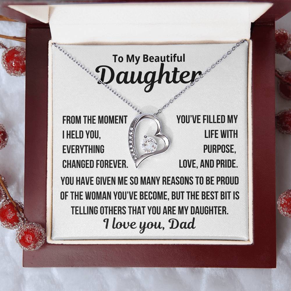 To my Daughter "Proud Of the Woman You Have Become..." Zirconia Necklace