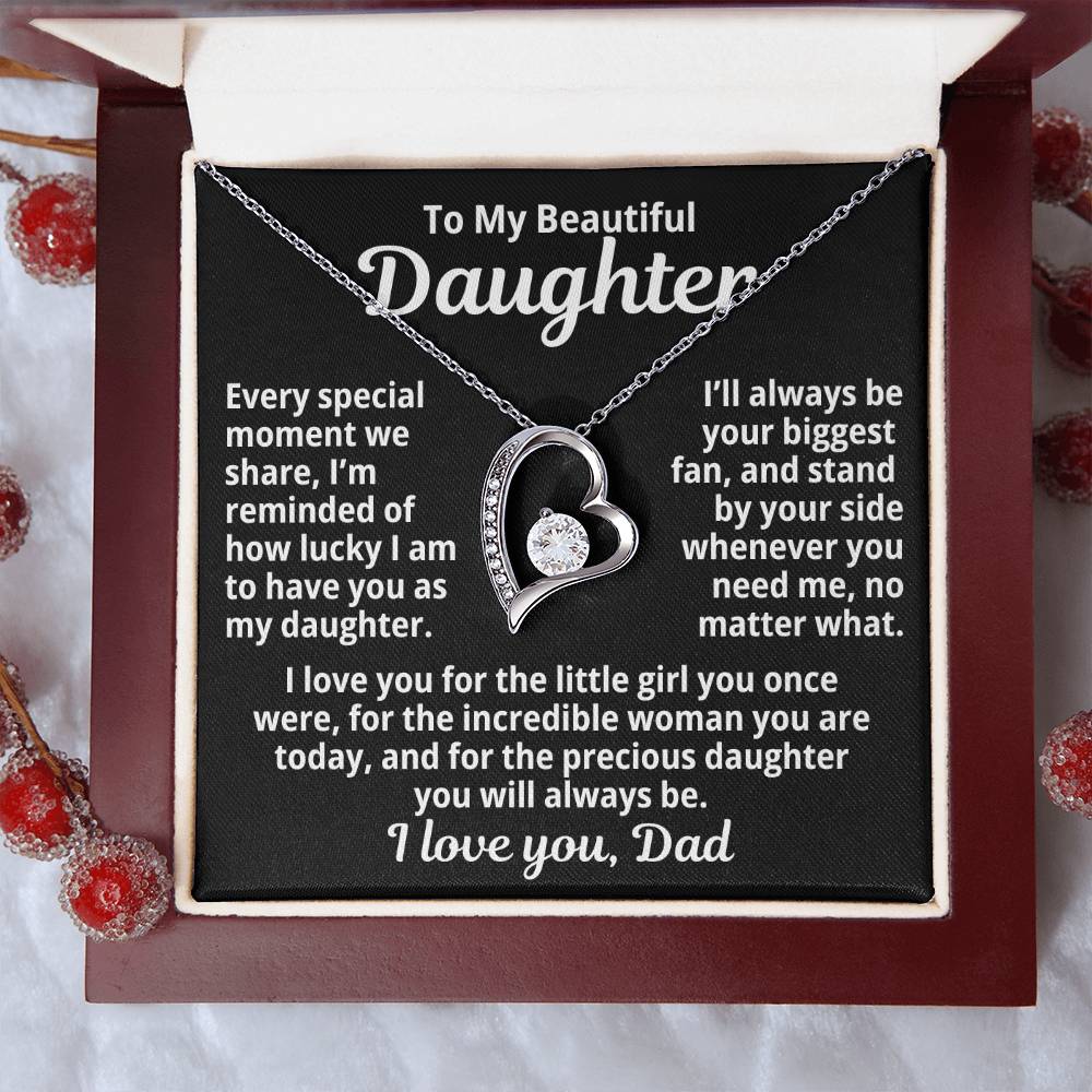 To My Daughter "Precious Daughter..." Zirconia Necklace