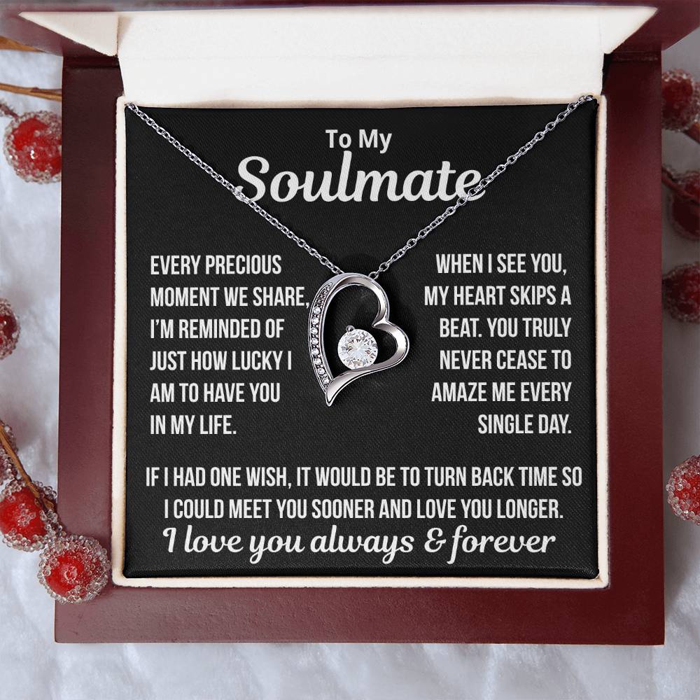 To My Soulmate  "Every Precious Moment..." Zirconia Necklace