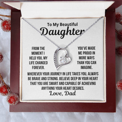 To My Daughter "Made me proud..." Zirconia Necklace