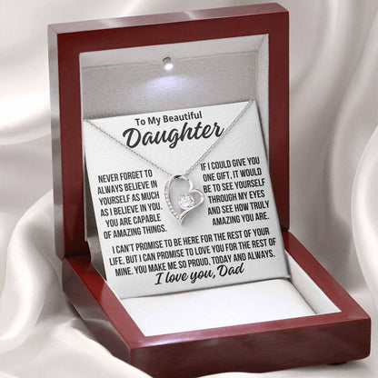 To My Daughter From Dad "You Make Me So Proud..." Zirconia Necklace