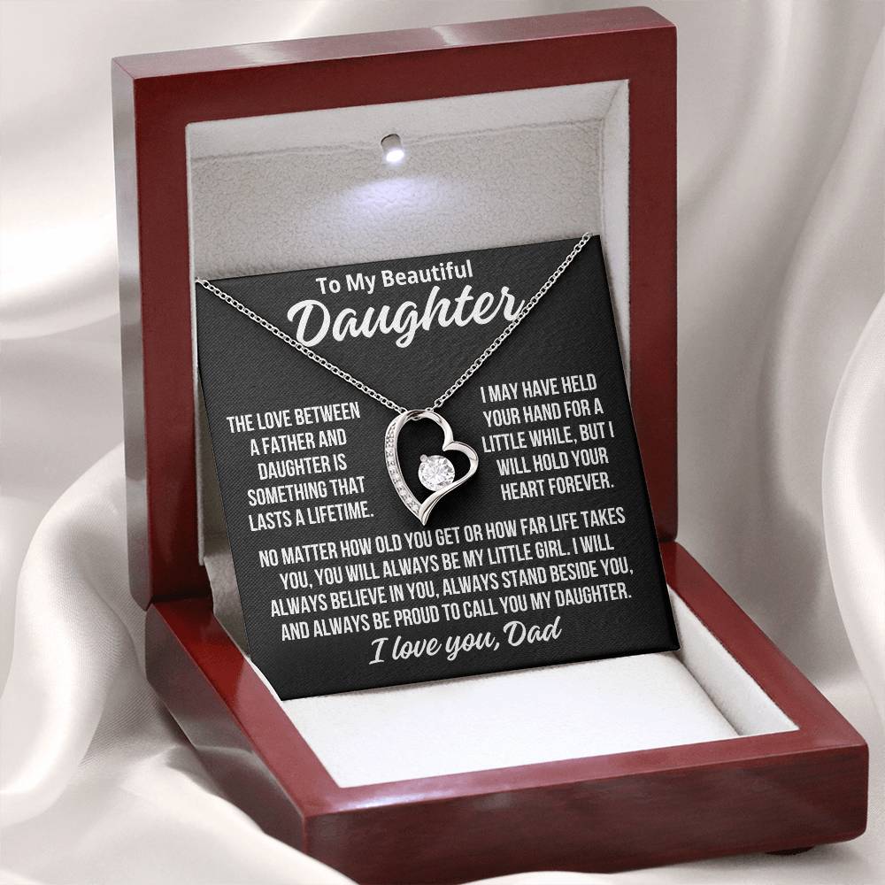 To My Daughter From Dad "I Will Always Believe In You.." Zirconia Necklace