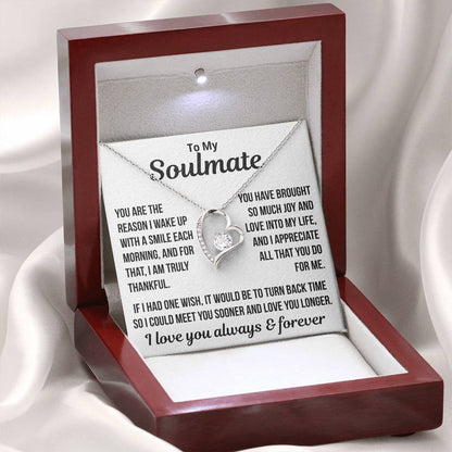To My Soulmate  "Love of my life..." Zirconia Necklace