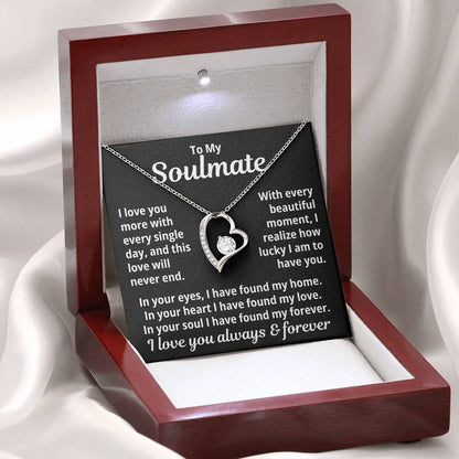 To My Soulmate  "Love You More Every Day...." Zirconia Necklace