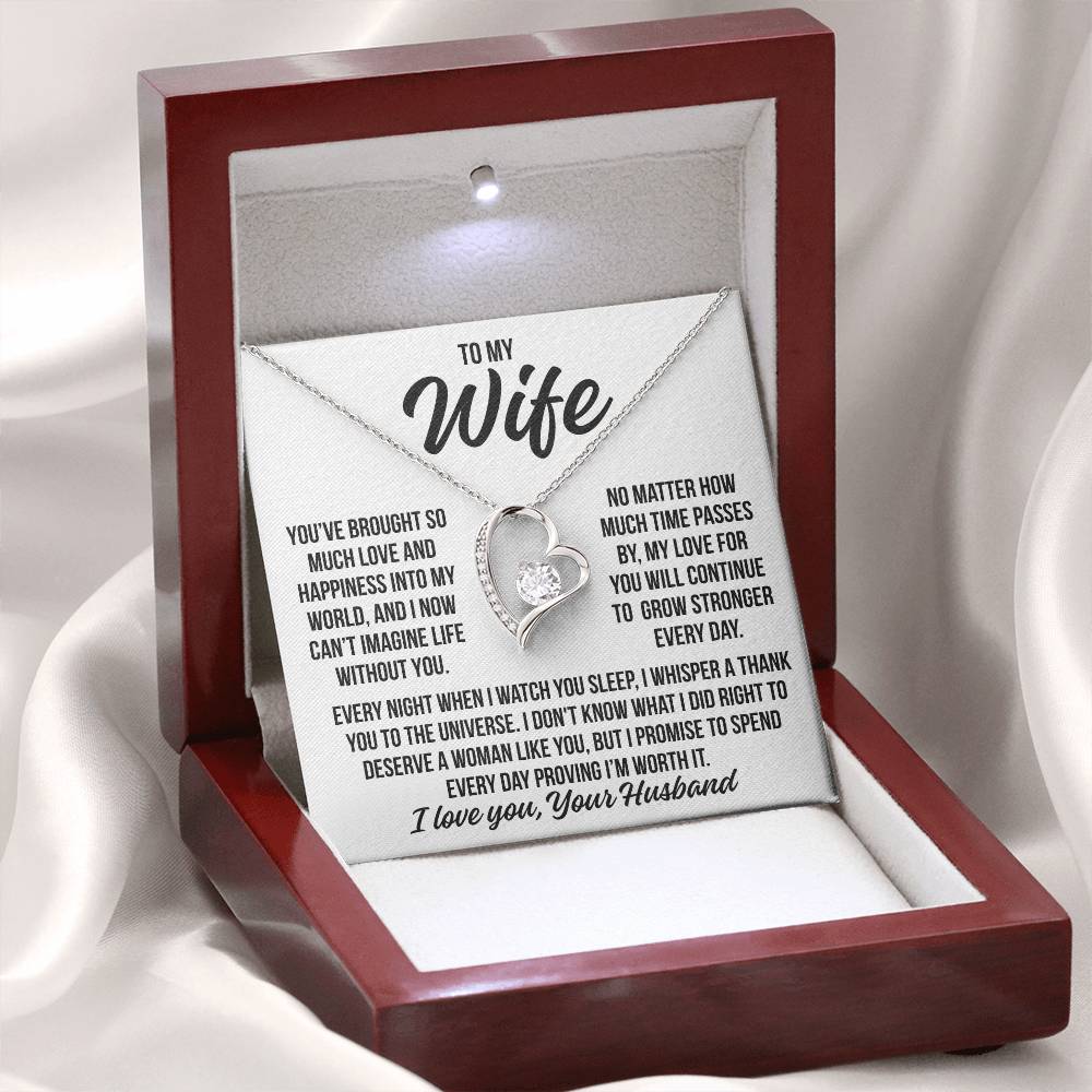 To My Wife  "I Can't Imagine Life Without You..." Zirconia Necklace