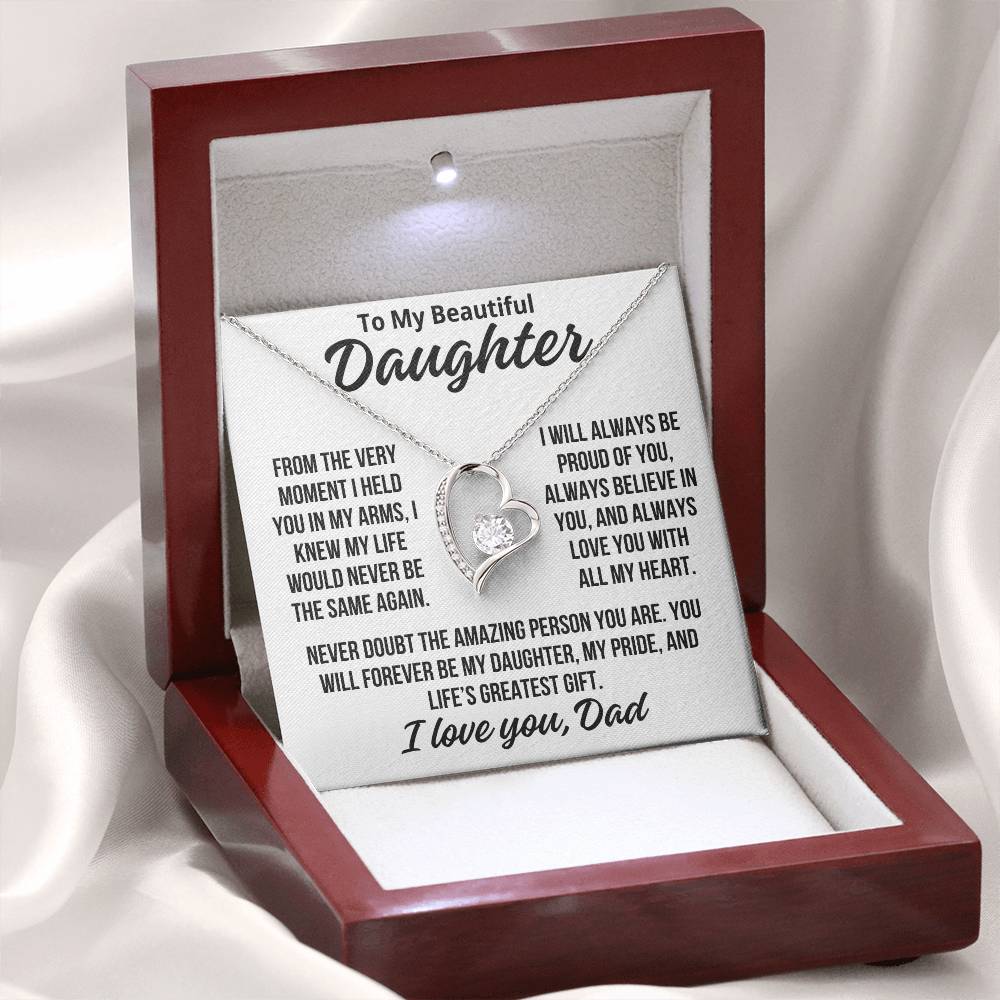 To My Daughter From Dad "Life's Greatest Gift..." Zirconia Necklace