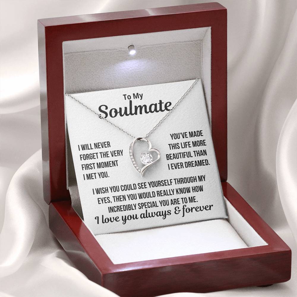 To My Soulmate  "The Very First Moment.." Zirconia Necklace