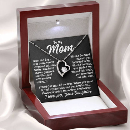 To My Mom "Loved Without Limits..." Zirconia Necklace