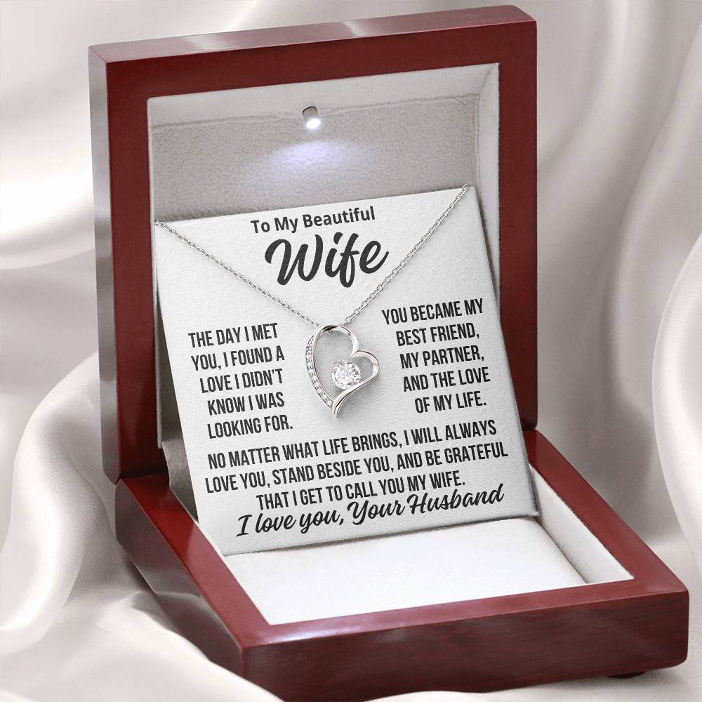 To My Wife "The Love Of My Life..." Zirconia Necklace