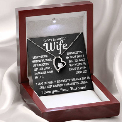 To My Wife  "Every Precious Moment..."  Zirconia Necklace