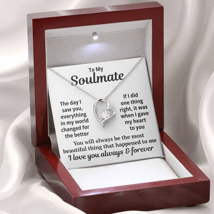 To My Soulmate  "My World Changed For The Better..." Zirconia Necklace