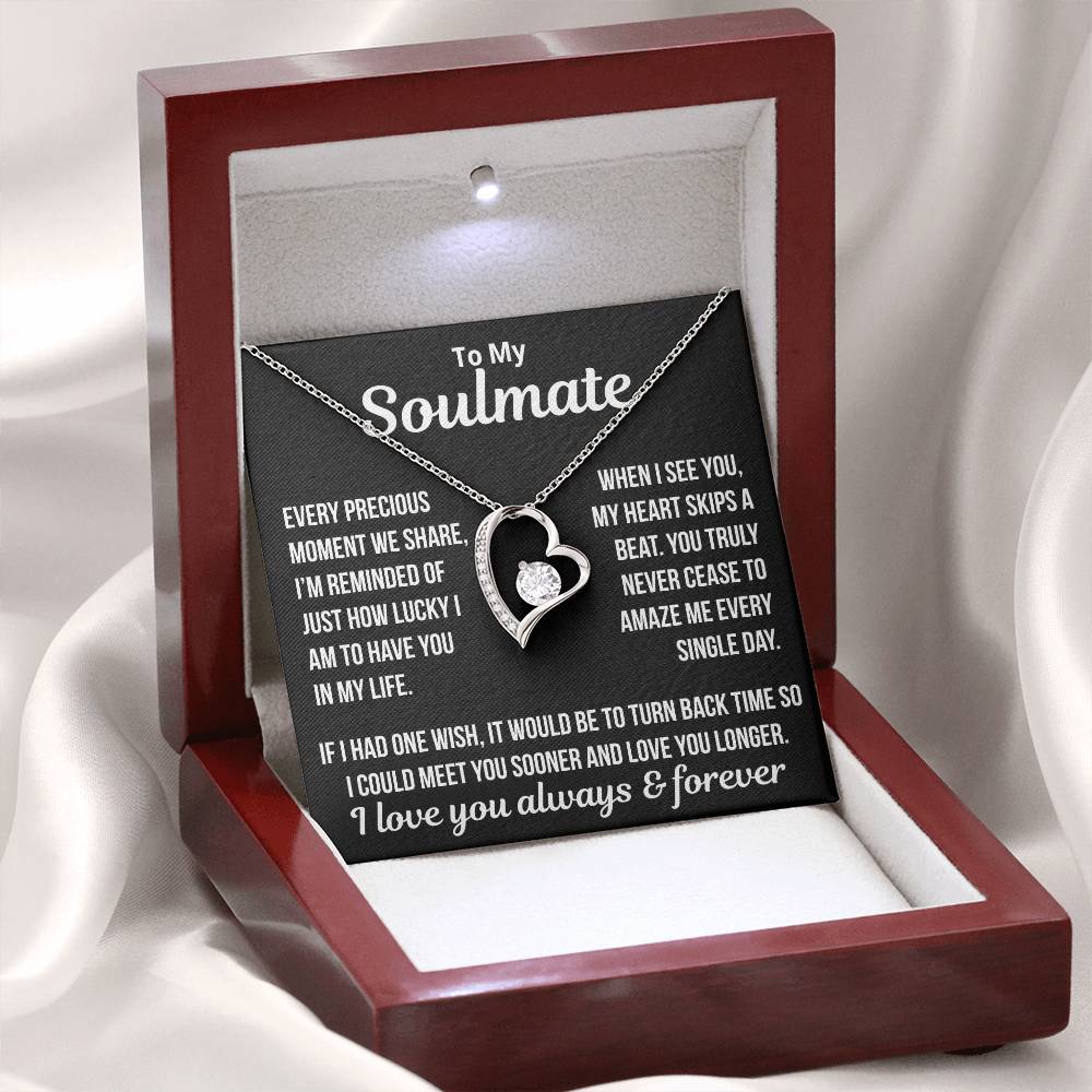 To My Soulmate  "Every Precious Moment..." Zirconia Necklace