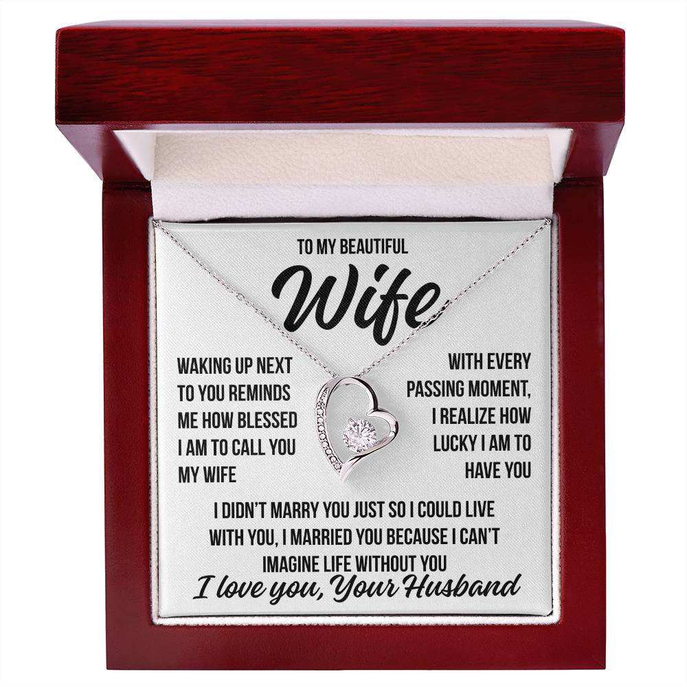 To My Wife  "Blessed To Call You My Wife..."  Zirconia Necklace