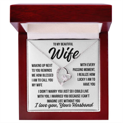 To My Wife  "Blessed To Call You My Wife..."  Zirconia Necklace