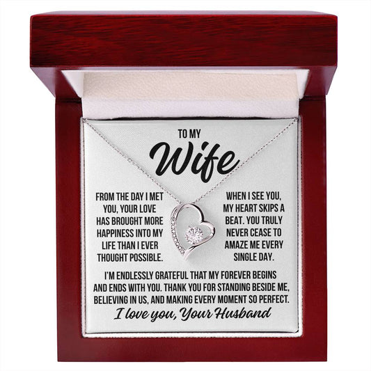 To My Wife  "Endlessly Grateful..." Zirconia Necklace