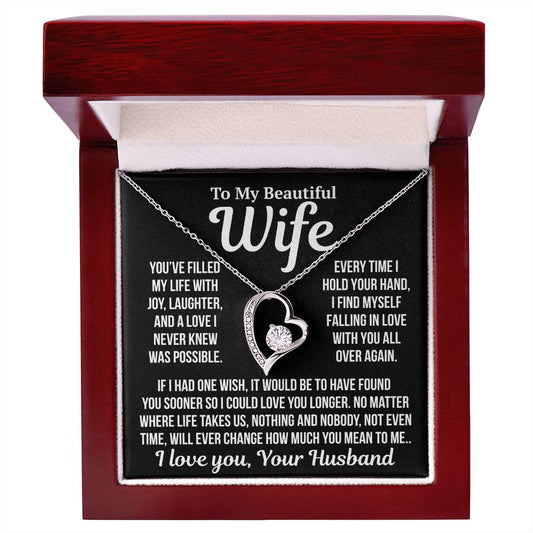 To My Wife  "A Love I Never Knew Was Possible..." Zirconia Necklace