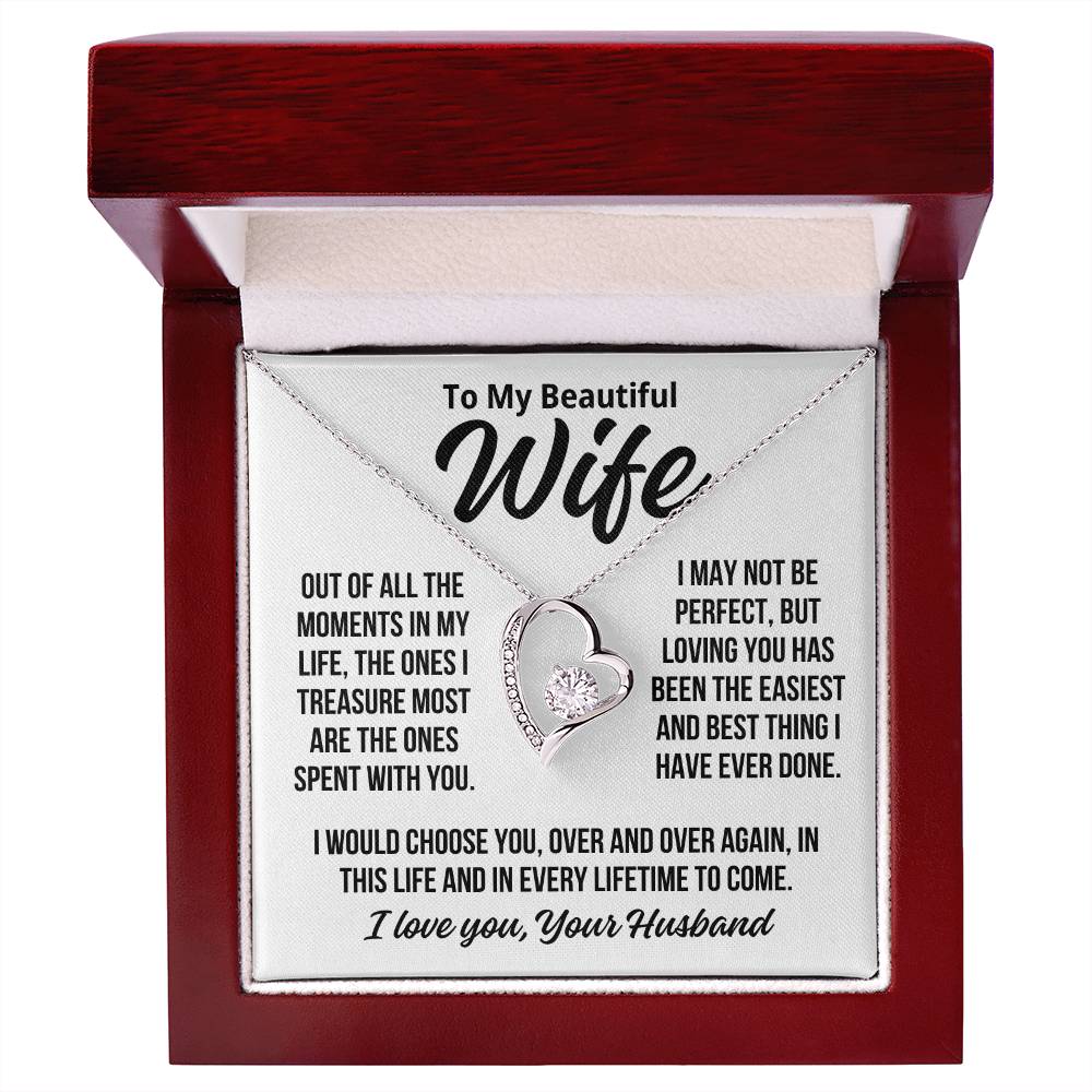 To My Wife "Loving You Is Easy.." Zirconia Necklace