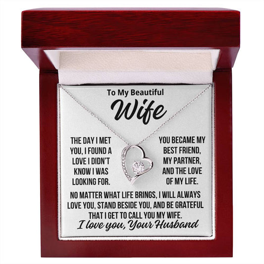 To My Wife "The Love Of My Life..." Zirconia Necklace