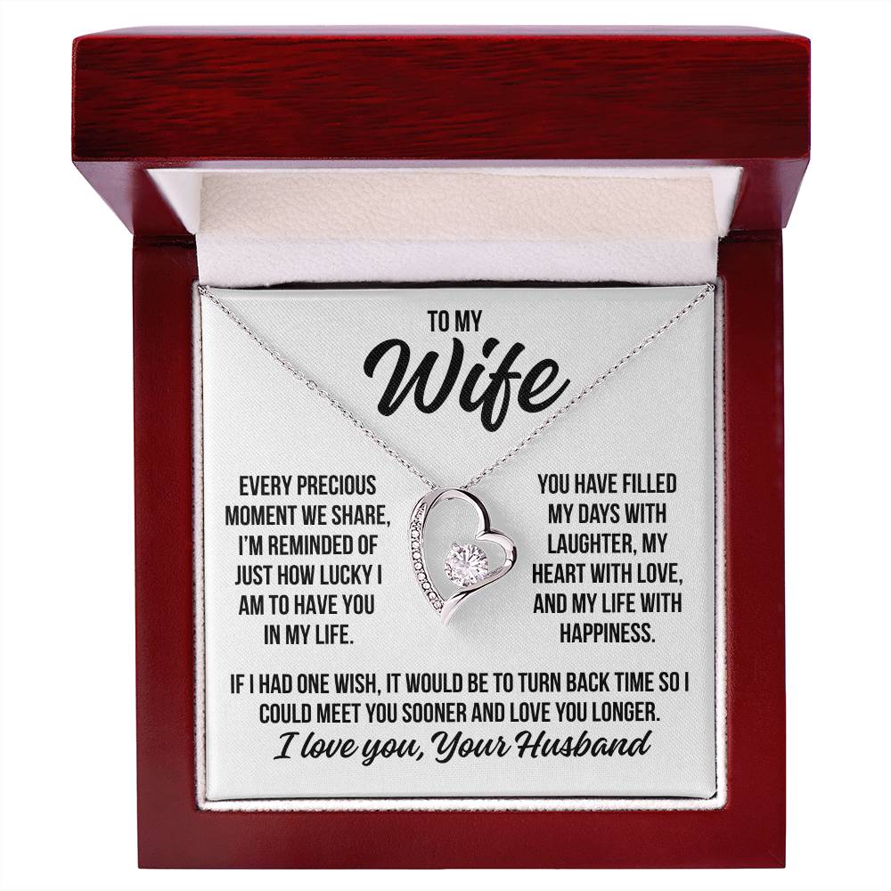 To My Wife  "Filled My Heart With Love..." Zirconia Necklace