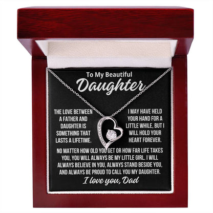 To My Daughter From Dad "I Will Always Believe In You.." Zirconia Necklace