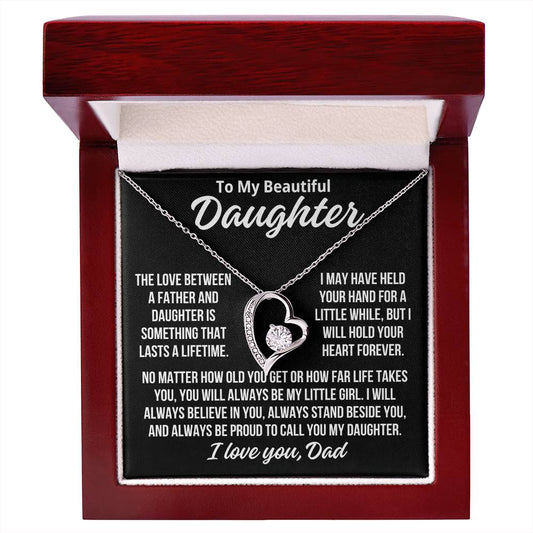 To My Daughter From Dad "I Will Always Believe In You.." Zirconia Necklace