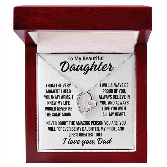 To My Daughter From Dad "Life's Greatest Gift..." Zirconia Necklace
