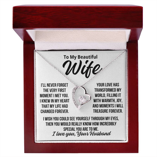 To My Wife "The First Moment I Met You.." Zirconia Necklace