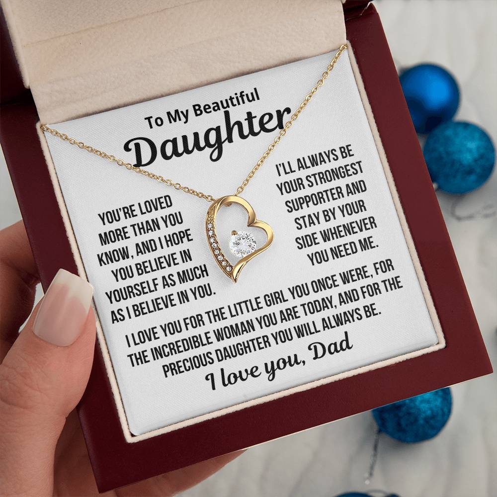 To My Daughter "You are loved more than you know... " Zirconia Necklace