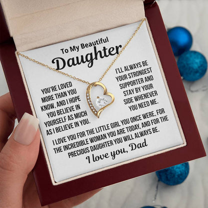 To My Daughter "You are loved more than you know... " Zirconia Necklace