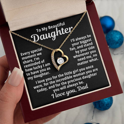 To My Daughter "Precious Daughter..." Zirconia Necklace