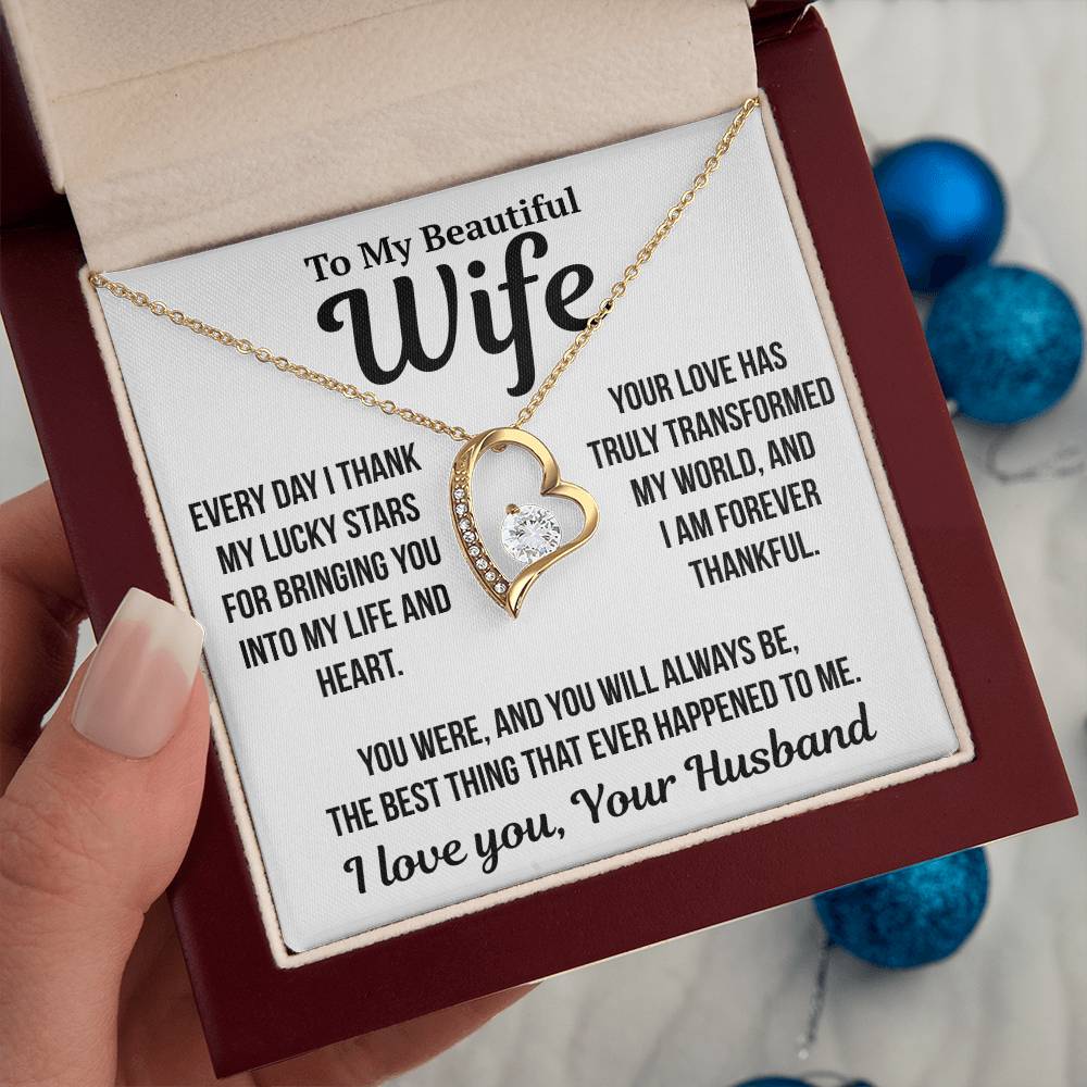 To My Wife "Best Thing That Ever Happened..." Zirconia Necklace