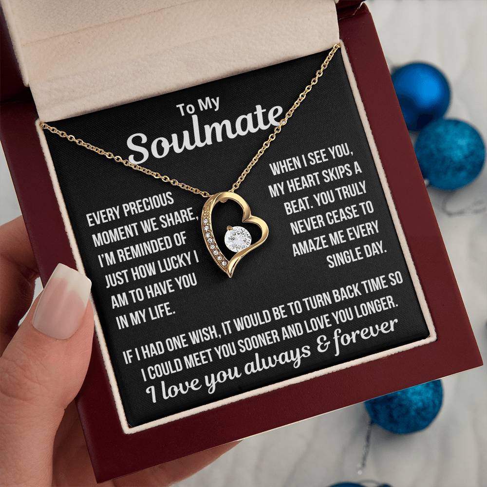 To My Soulmate  "Every Precious Moment..." Zirconia Necklace