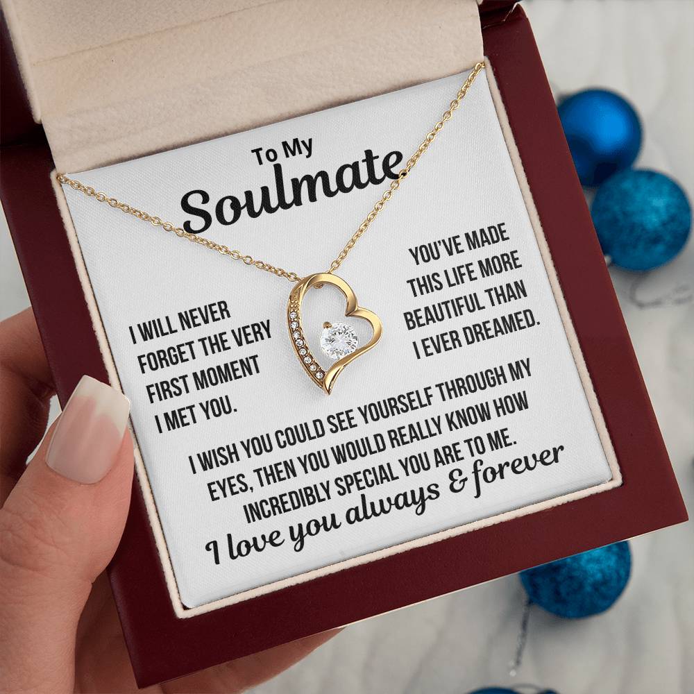 To My Soulmate  "The Very First Moment.." Zirconia Necklace