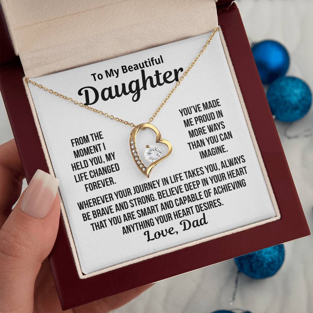 To My Daughter "Made me proud..." Zirconia Necklace